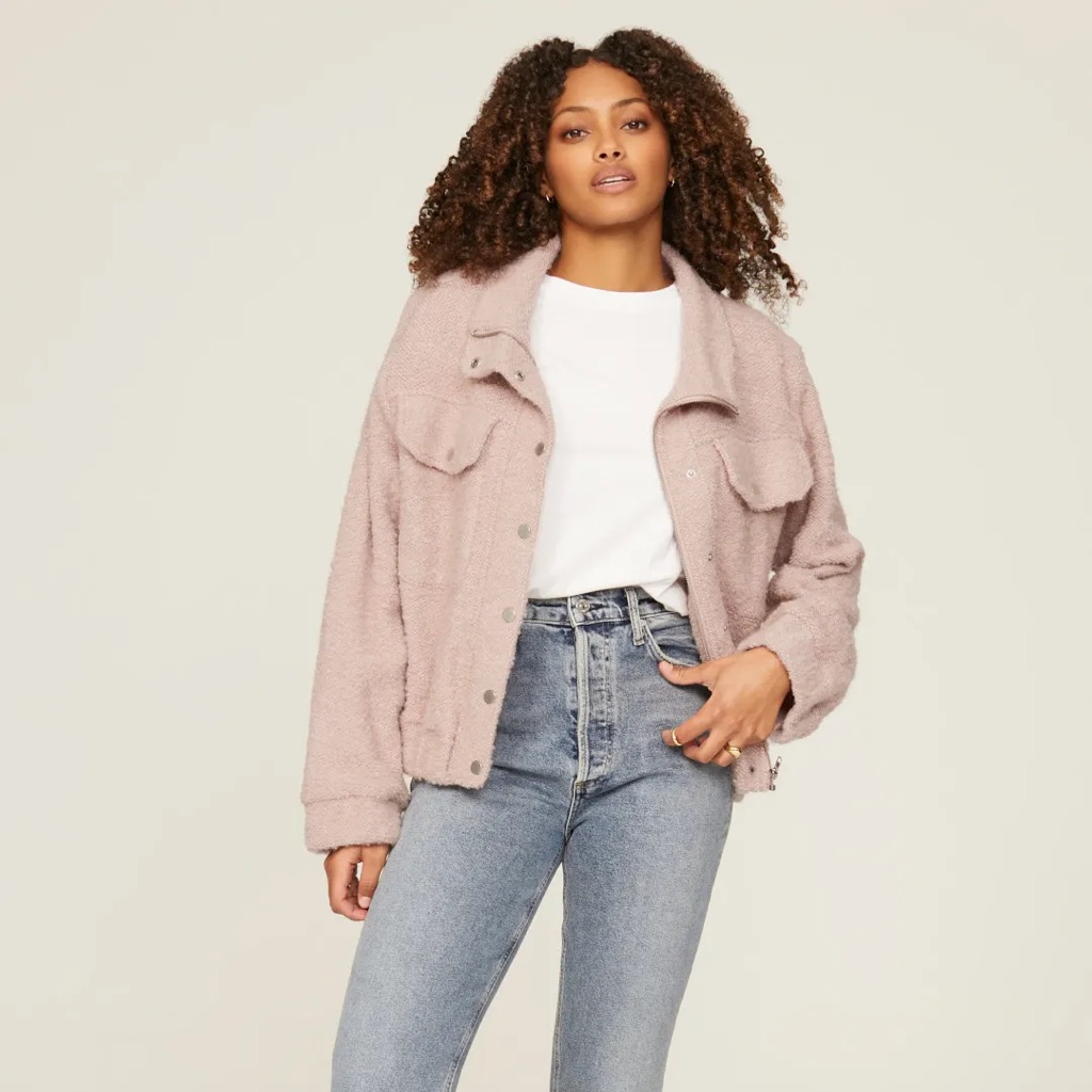 Leti Pink Faux Shearling Jacket